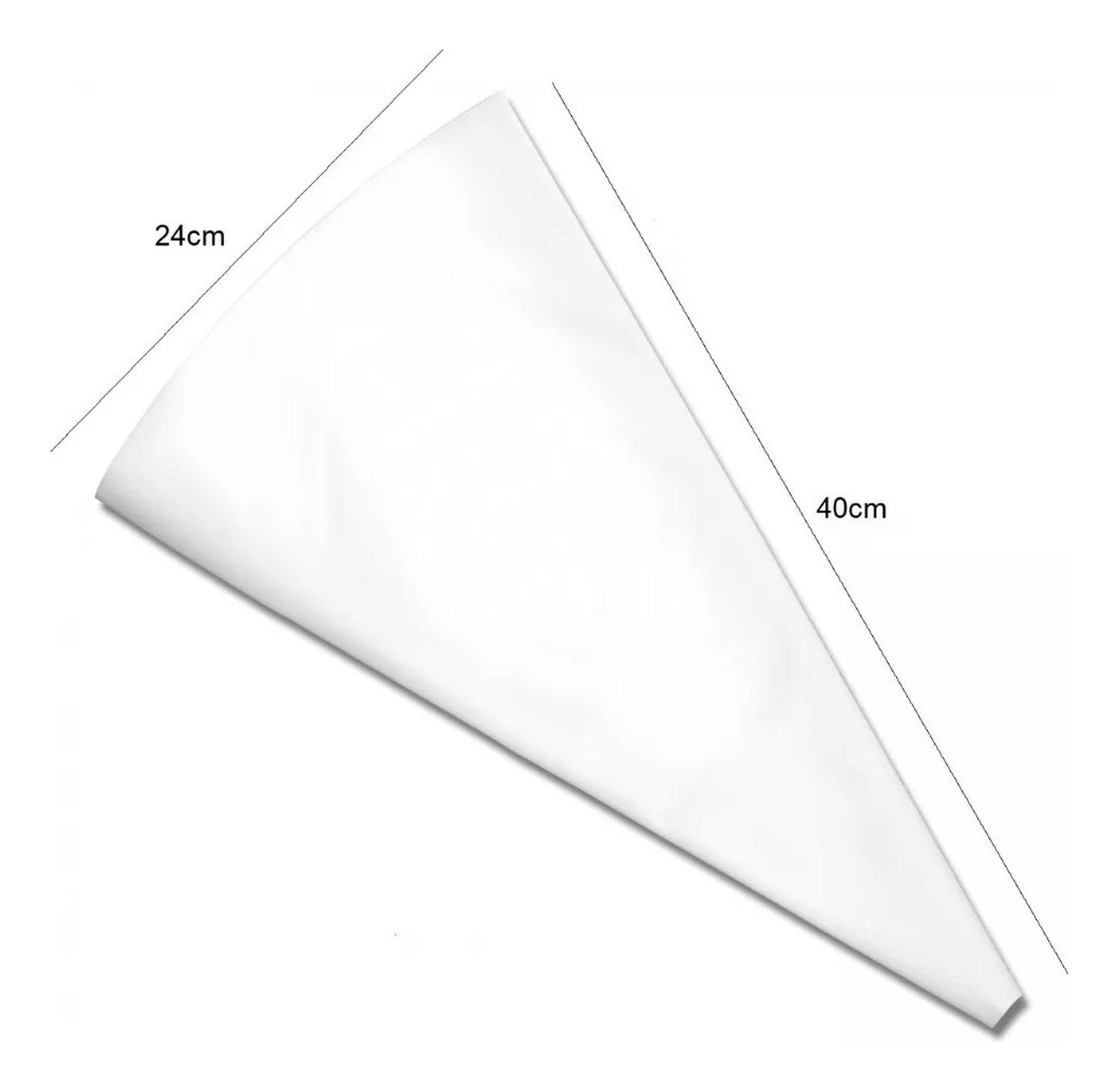 PACK 10 MANGA PASTELERA PROFESIONAL TELA MANGAS DE TELA 40CM BLANCO - 3