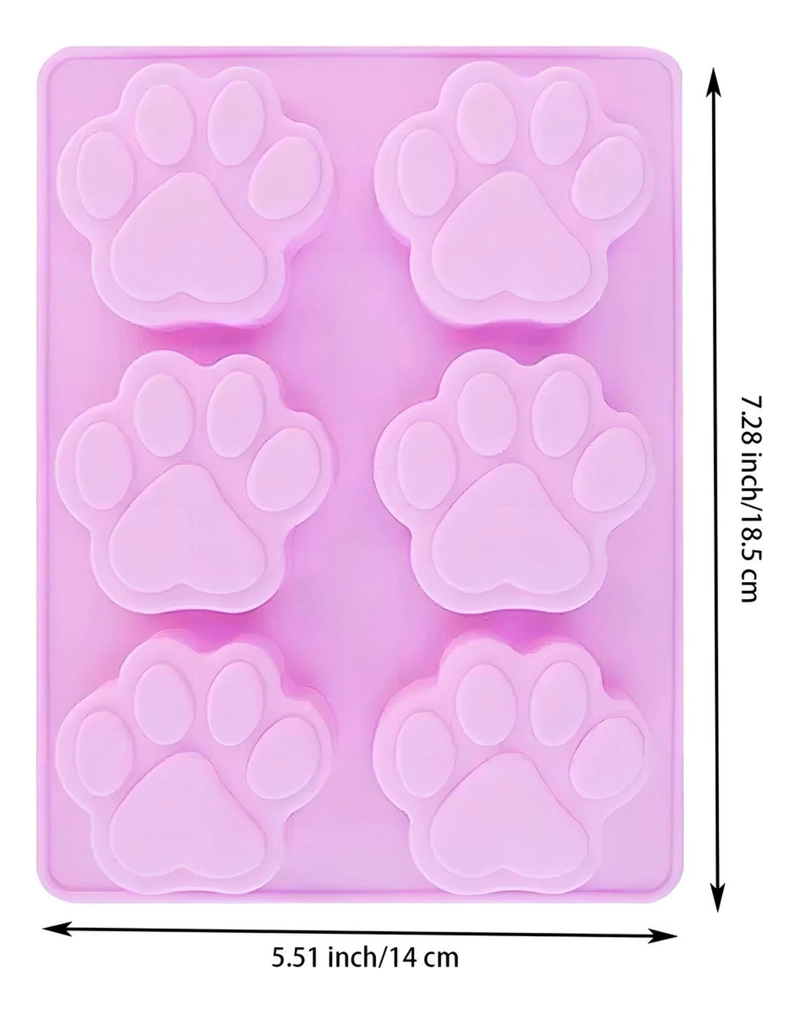 3 MOLDE SILICONA HUELLA MOLDES DE SILICONA MASCOTA PATA 6CAV INSUMOS REPOSTERIA PATITAS DE PERRO MOL - 2