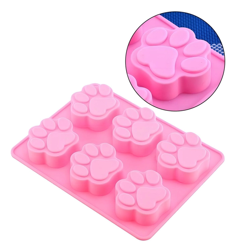 3 MOLDE SILICONA HUELLA MOLDES DE SILICONA MASCOTA PATA 6CAV INSUMOS REPOSTERIA PATITAS DE PERRO MOL - 4