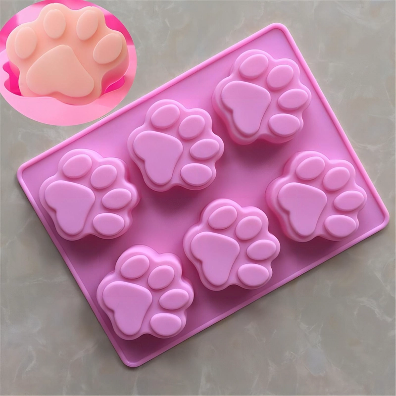 3 MOLDE SILICONA HUELLA MOLDES DE SILICONA MASCOTA PATA 6CAV INSUMOS REPOSTERIA PATITAS DE PERRO MOL - 6