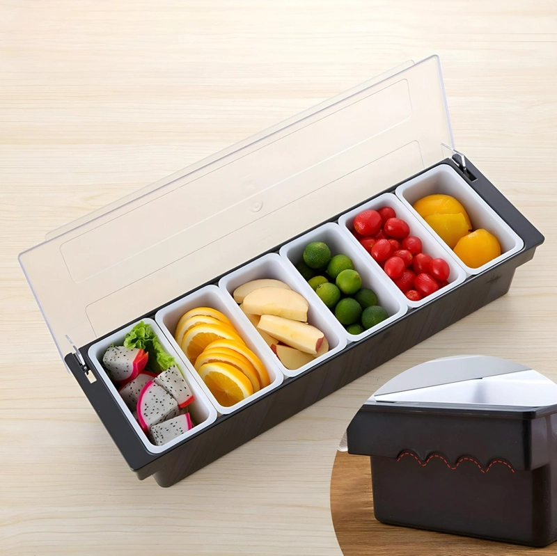 BANDEJA DISPENSADOR ALIMENTOS PARA RESTAURANTE C/TAPA 6CAV - 9