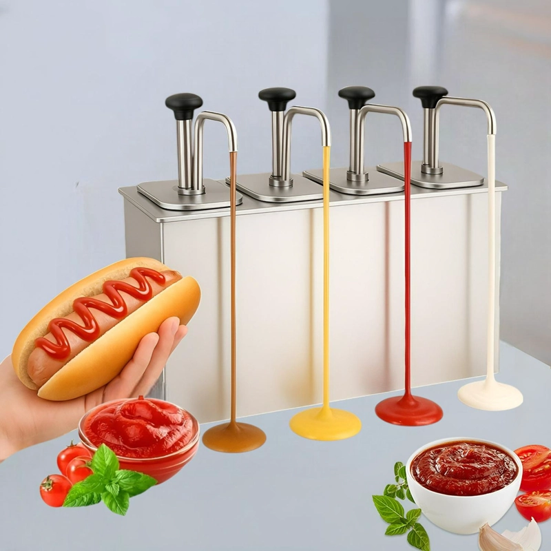 DISPENSADOR DE SALSA DISPENSADOR BOMBA DOSIFICADOR SALSA 8L - 4