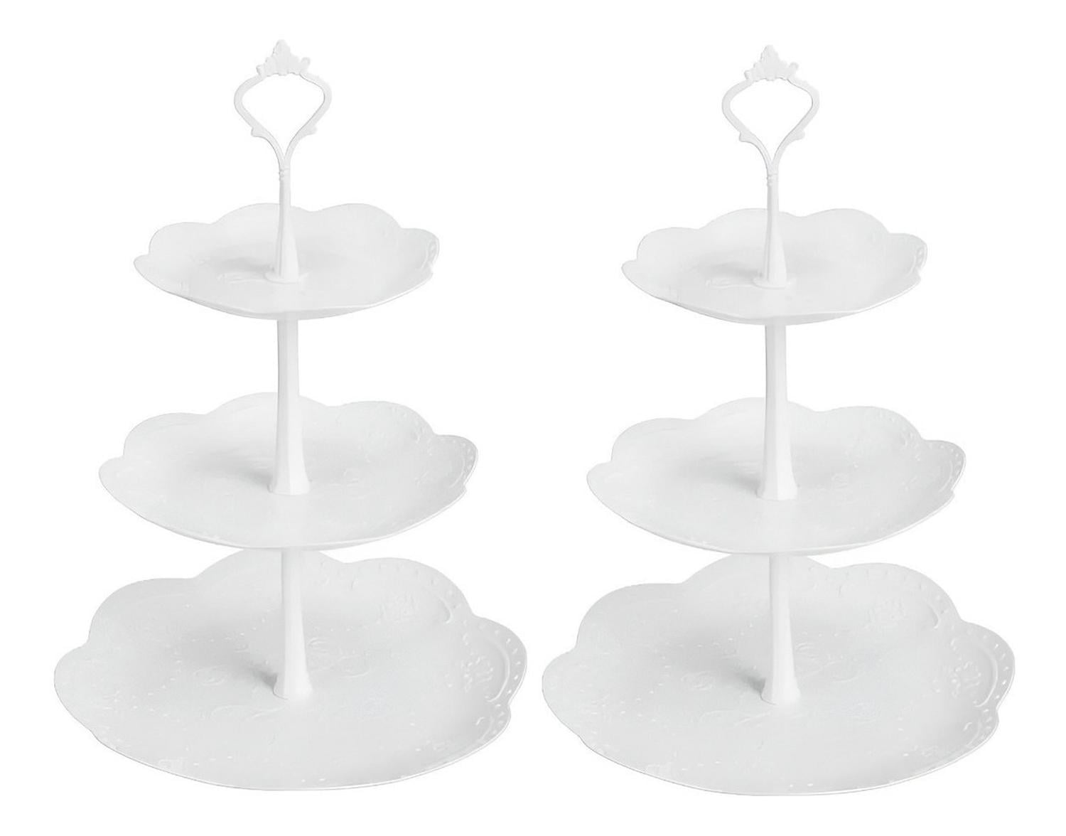PACK X2 PORTA TORTA PORTA CUPCAKES TORRE PORTA CUPCAKE BLANCO - 1