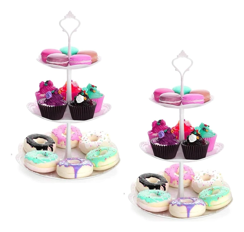 PACK X2 PORTA TORTA PORTA CUPCAKES TORRE PORTA CUPCAKE BLANCO - 2