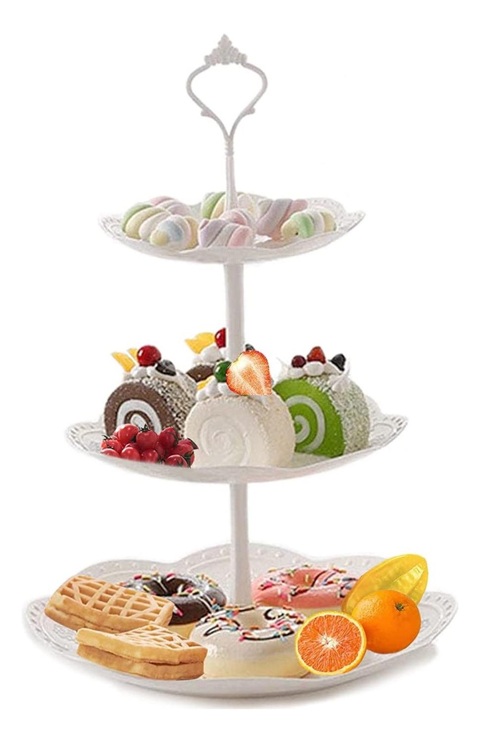 PACK X2 PORTA TORTA PORTA CUPCAKES TORRE PORTA CUPCAKE BLANCO - 4