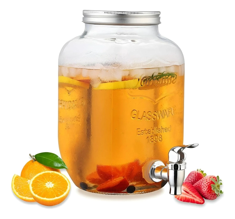 JARRO PARA JUGOS DISPENSADOR DE BEBIDAS JARRO DE VIDRIO 5L - 1