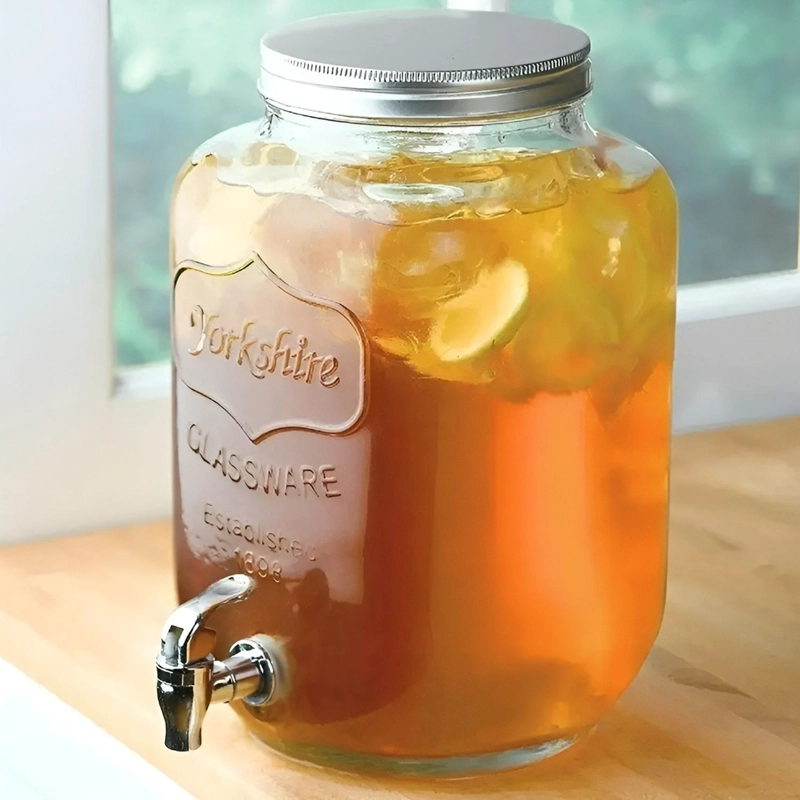 JARRO PARA JUGOS DISPENSADOR DE BEBIDAS JARRO DE VIDRIO 5L - 6