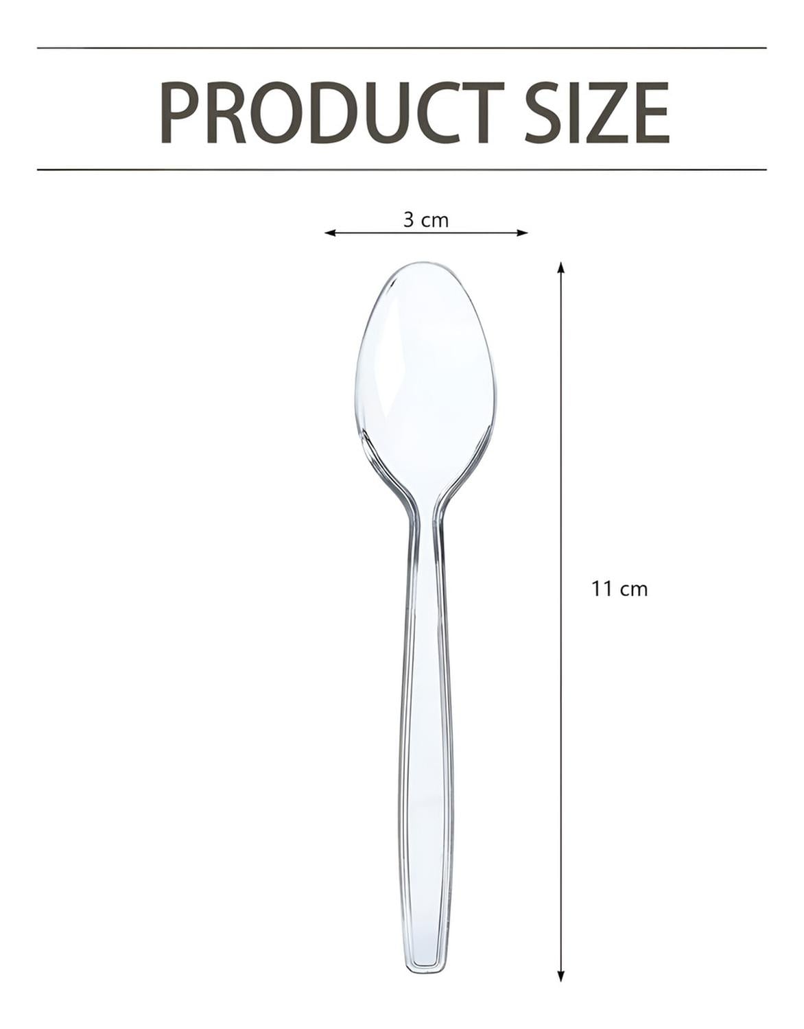 100 CUCHARAS PLASTICAS CUCHARA POSTRE CUCHARA MINI CUCHARAS TRANSPARENTES - 3