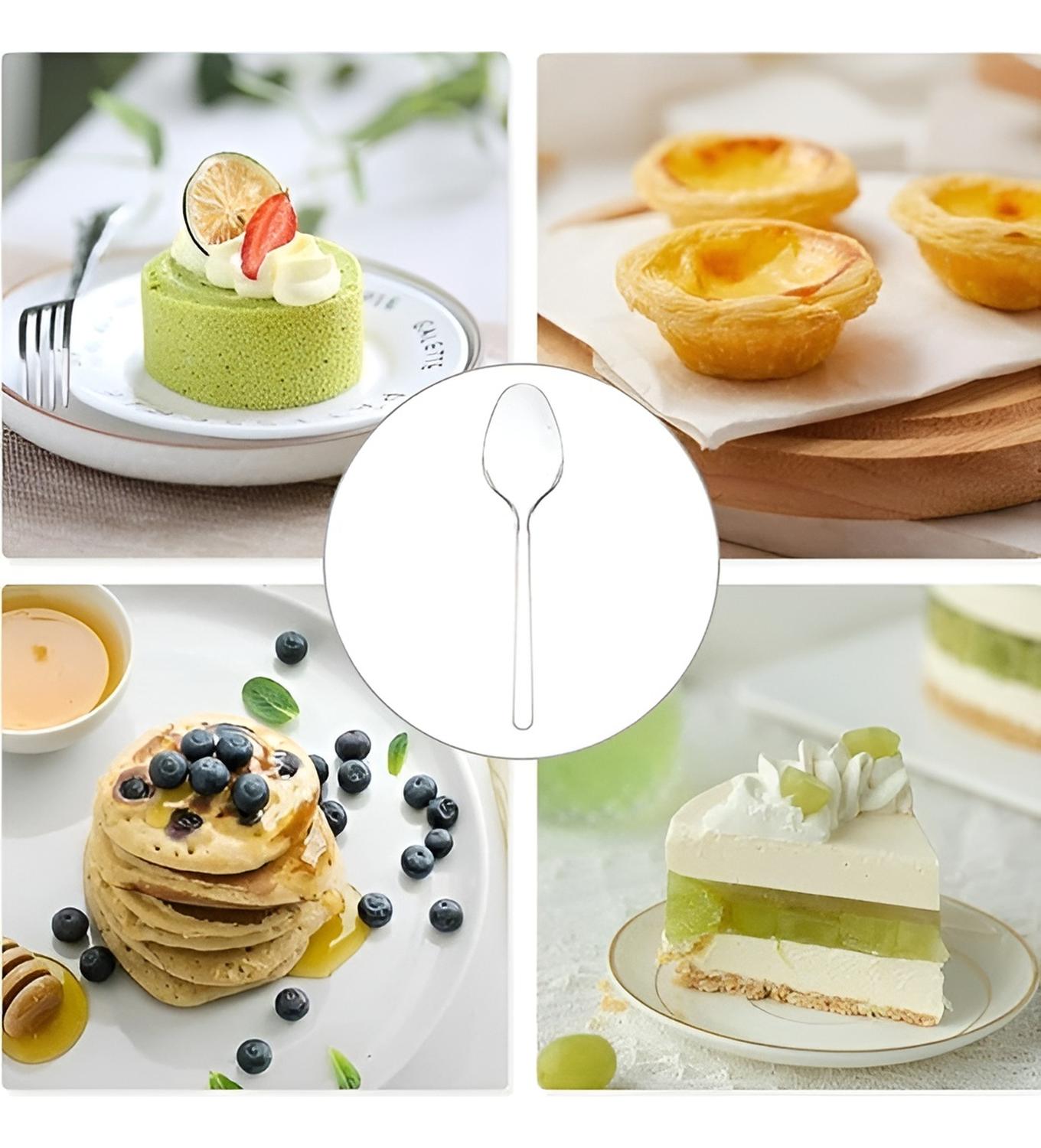 100 CUCHARAS PLASTICAS CUCHARA POSTRE CUCHARA MINI CUCHARAS TRANSPARENTES - 4