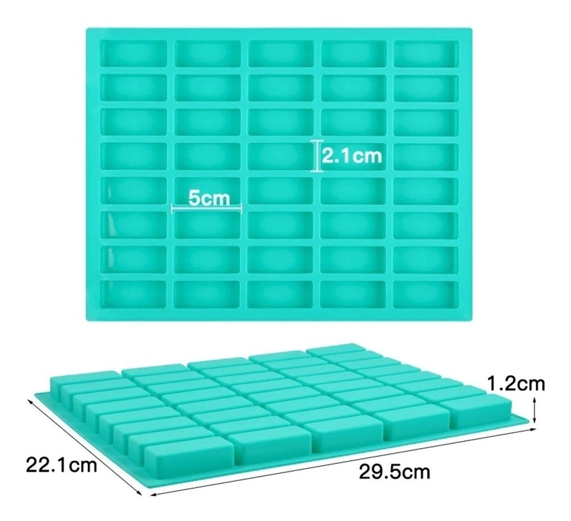 MOLDES SILICONA BARRA CHOCOLATE MOLDES HIELO MOLDE JABON AZUL - 3
