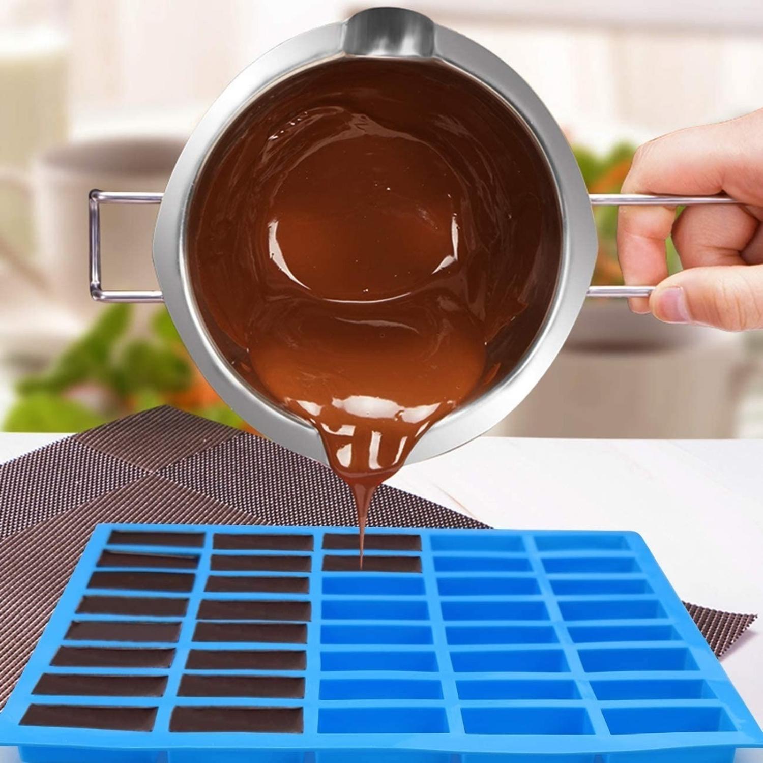 MOLDES SILICONA BARRA CHOCOLATE MOLDES HIELO MOLDE JABON AZUL - 8