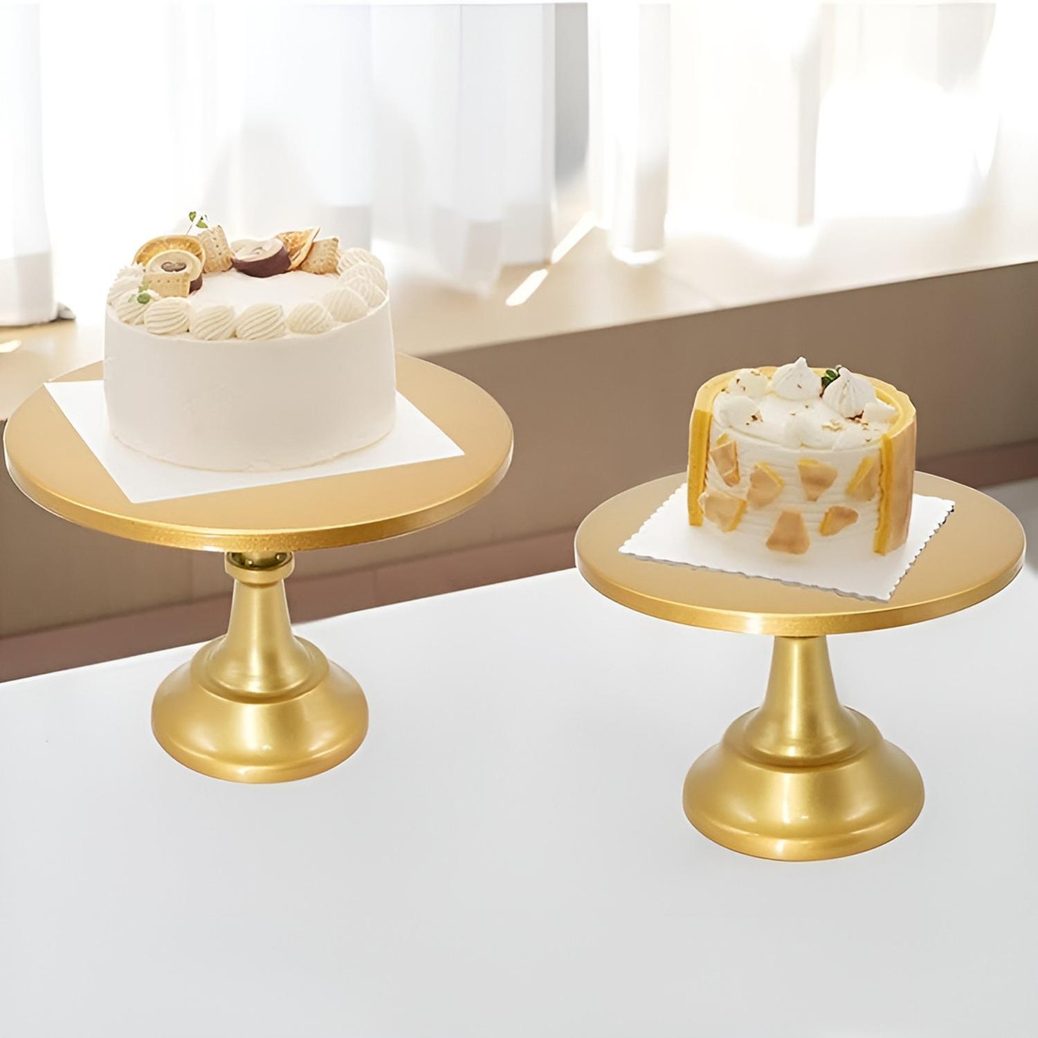SET 3 PORTA CUPCAKE BASE PARA TORTAS PORTA TORTAS EXHIBICION DORADO - 8