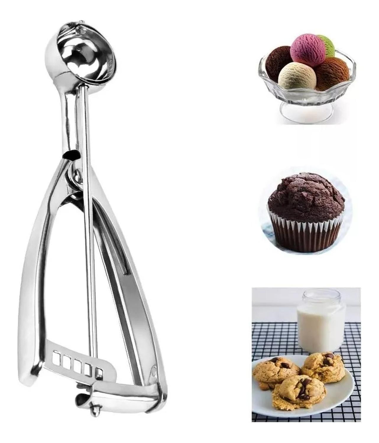 PACK X3 CUCHARAS HELADO CUCHARA HELADO CUCHARA DE HELADO 4CM PLATEADO - 6