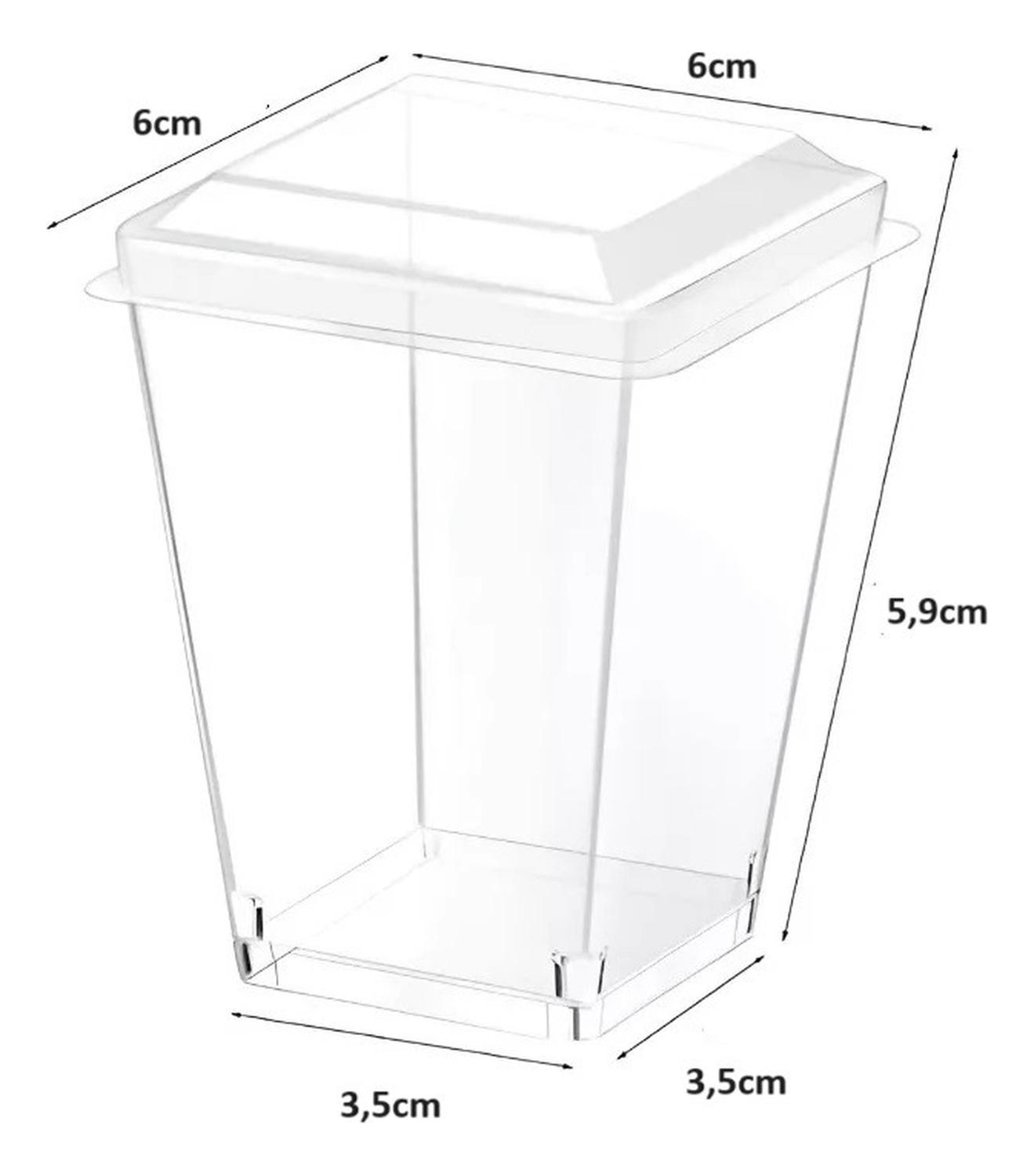 40 VASOS PARA POSTRES SET DE VASOS SHOT POSTRES C/TAPA 110ML TRANSPARENTE - 3