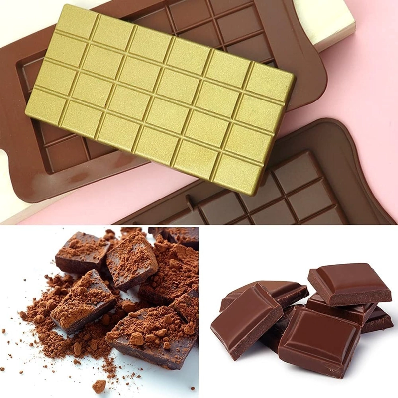 PACK X6 MOLDES DE CHOCOLATE BARRA DE CHOCOLATE SILICONA BORDO - 2