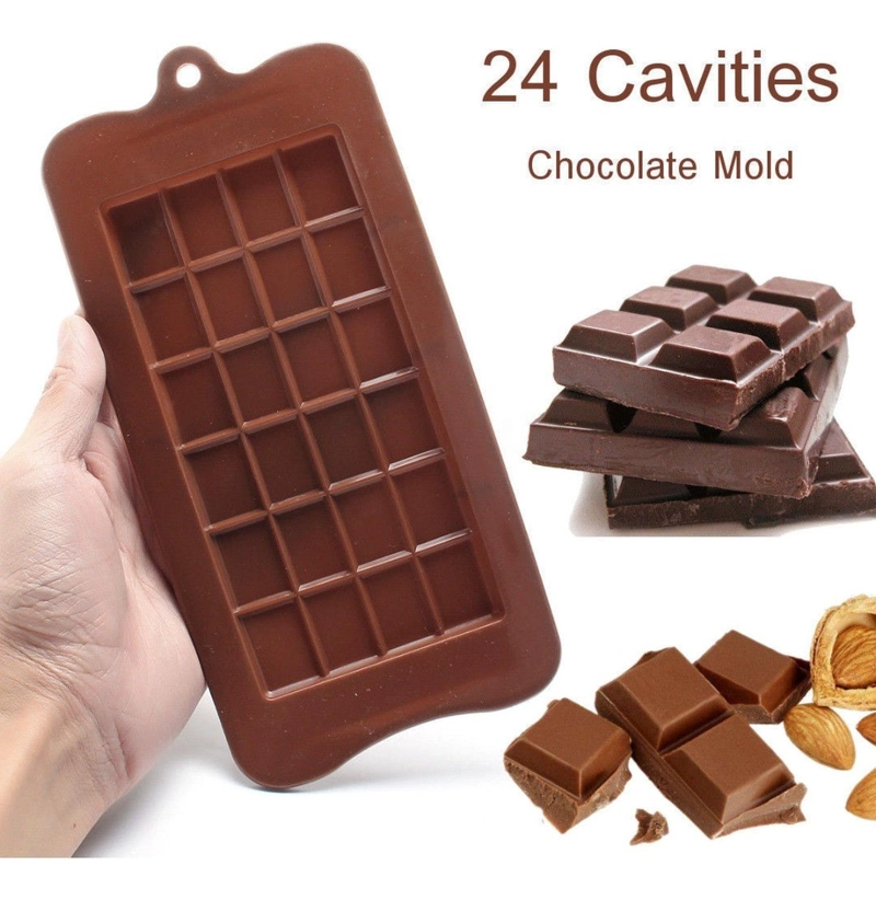 PACK X6 MOLDES DE CHOCOLATE BARRA DE CHOCOLATE SILICONA BORDO - 4