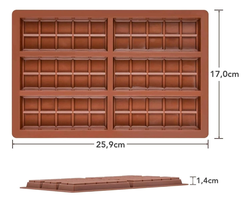 MOLDES DE CHOCOLATE MOLDES BARRA DE CHOCOLATE SILICONA 6066 - 2