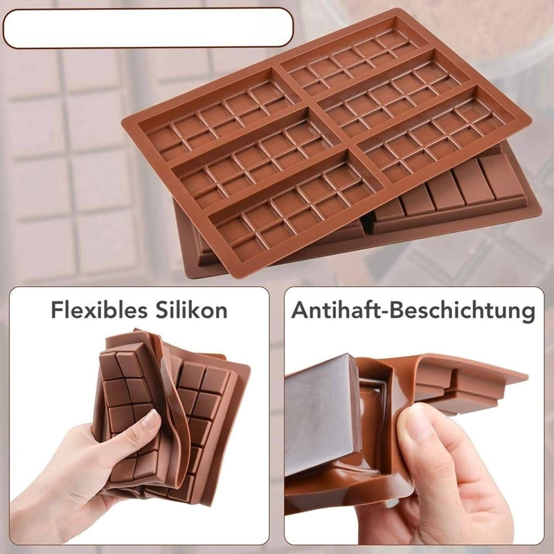 MOLDES DE CHOCOLATE MOLDES BARRA DE CHOCOLATE SILICONA 6066 - 7
