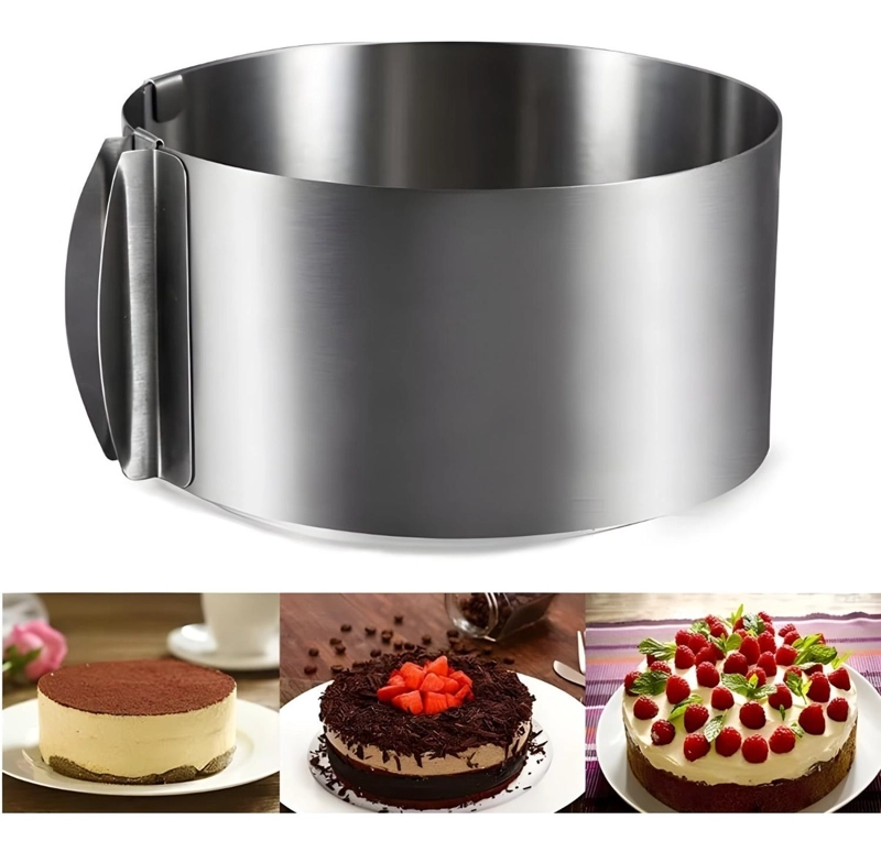MOLDE DE TORTA MOLDES PARA TORTAS ANILLO REDONDO AJUSTABLE - 1