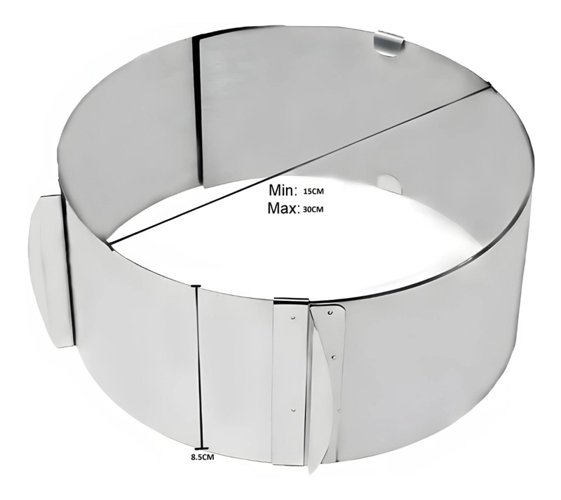 MOLDE DE TORTA MOLDES PARA TORTAS ANILLO REDONDO AJUSTABLE - 2