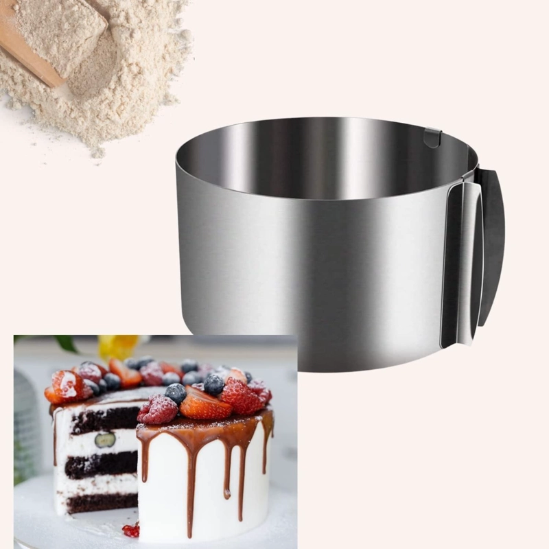 MOLDE DE TORTA MOLDES PARA TORTAS ANILLO REDONDO AJUSTABLE - 5
