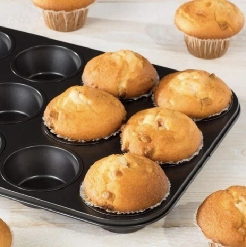 PACK X2 MOLDES 12 CUPCAKES MOLDE CUPCAKE MOLDE MUFFIN GRIS GRIS - 2