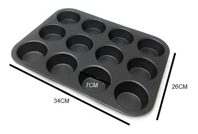 PACK X2 MOLDES 12 CUPCAKES MOLDE CUPCAKE MOLDE MUFFIN GRIS GRIS - 4