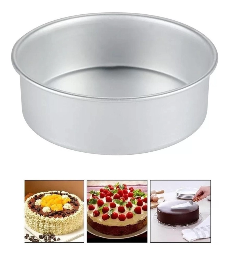 MOLDE TORTA MOLDE QUEQUE MOLDE ALUMINIO MOLDES TORTA 20X10CM GRIS CLARO - 1