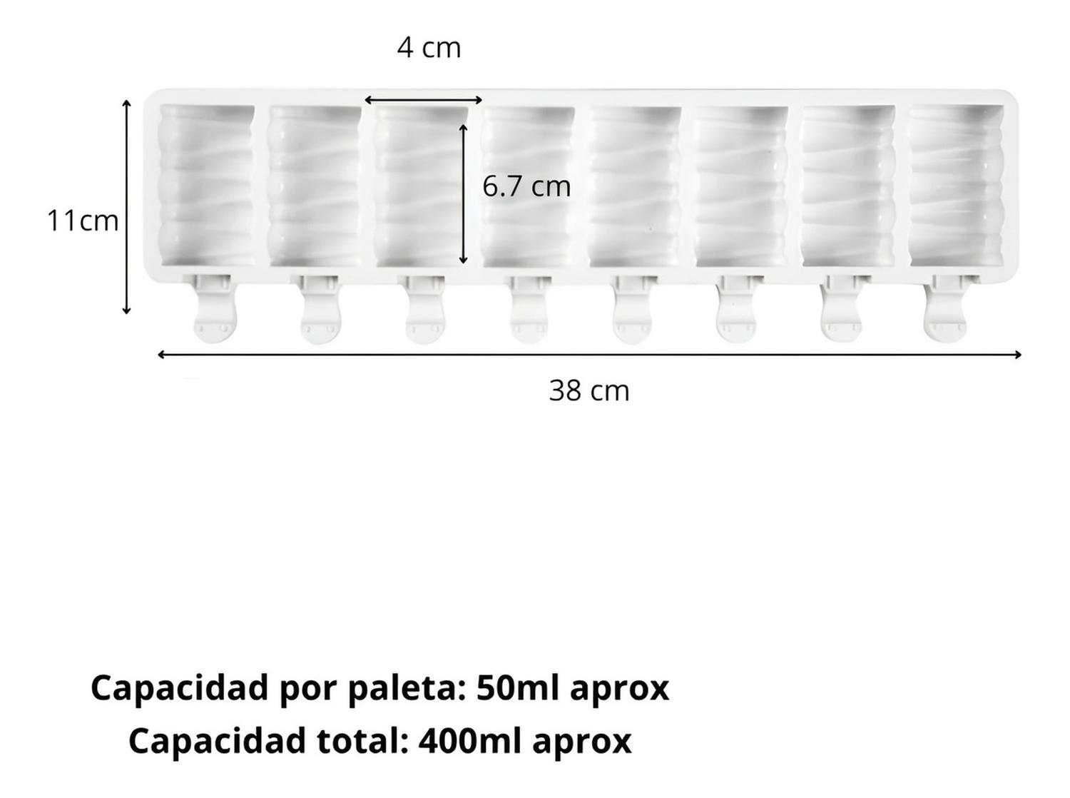 X2 MOLDES DE SILICONA PARA HELADOS MOLDE PALETAS HELADO 446 BLANCO - 3