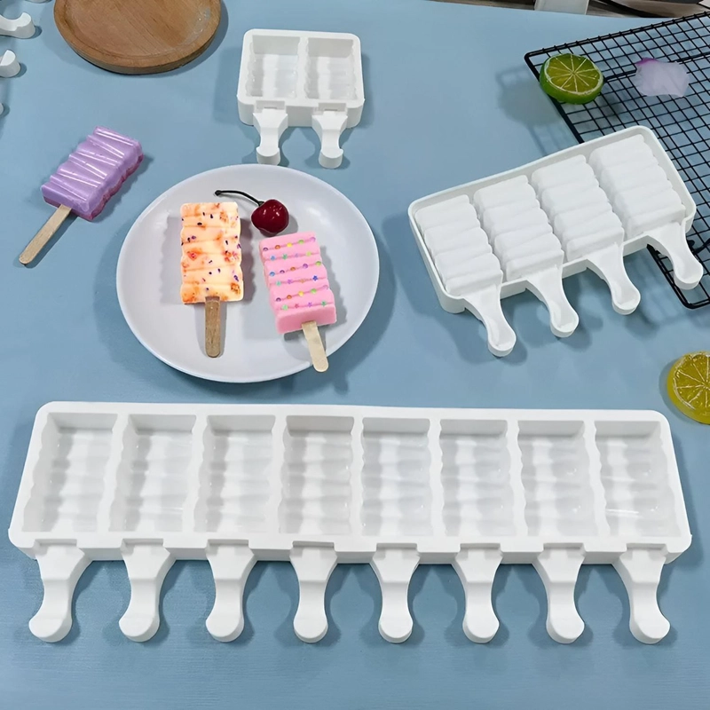 X2 MOLDES DE SILICONA PARA HELADOS MOLDE PALETAS HELADO 446 BLANCO - 5