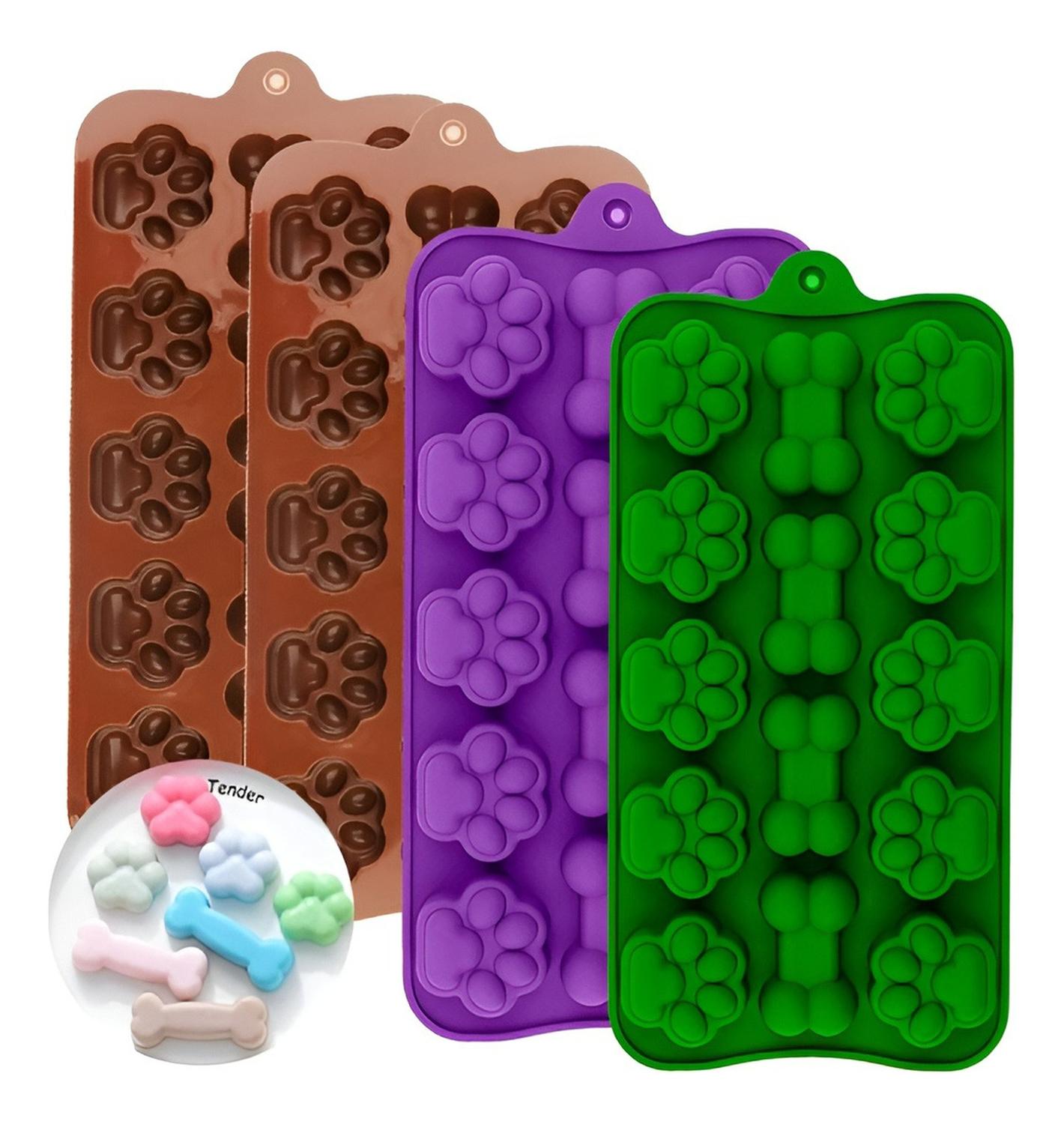 SET 4 MOLDES REPOSTERIA MOLDE SILICONA MOLDE HELADOS MASCOTA MULTICOLOR/ MOLDES DE CHOCOLATE / MOLDE
