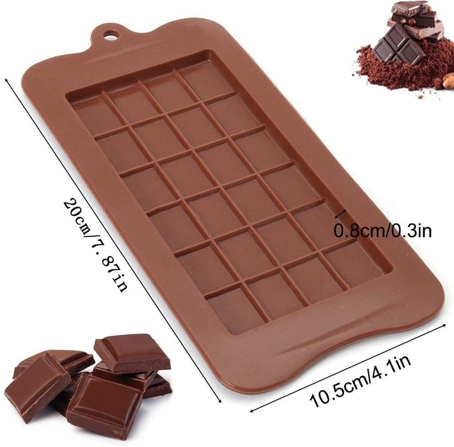 PACK 4 MOLDES DE CHOCOLATE MOLDE BARRA DE CHOCOLATE SILICONA MARRON - 3