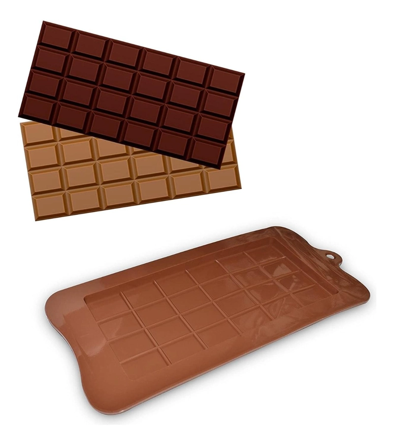 PACK 4 MOLDES DE CHOCOLATE MOLDE BARRA DE CHOCOLATE SILICONA MARRON - 8