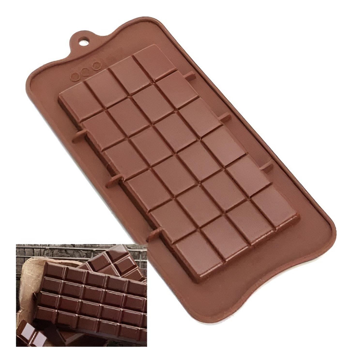 PACK 4 MOLDES DE CHOCOLATE MOLDE BARRA DE CHOCOLATE SILICONA MARRON - 9