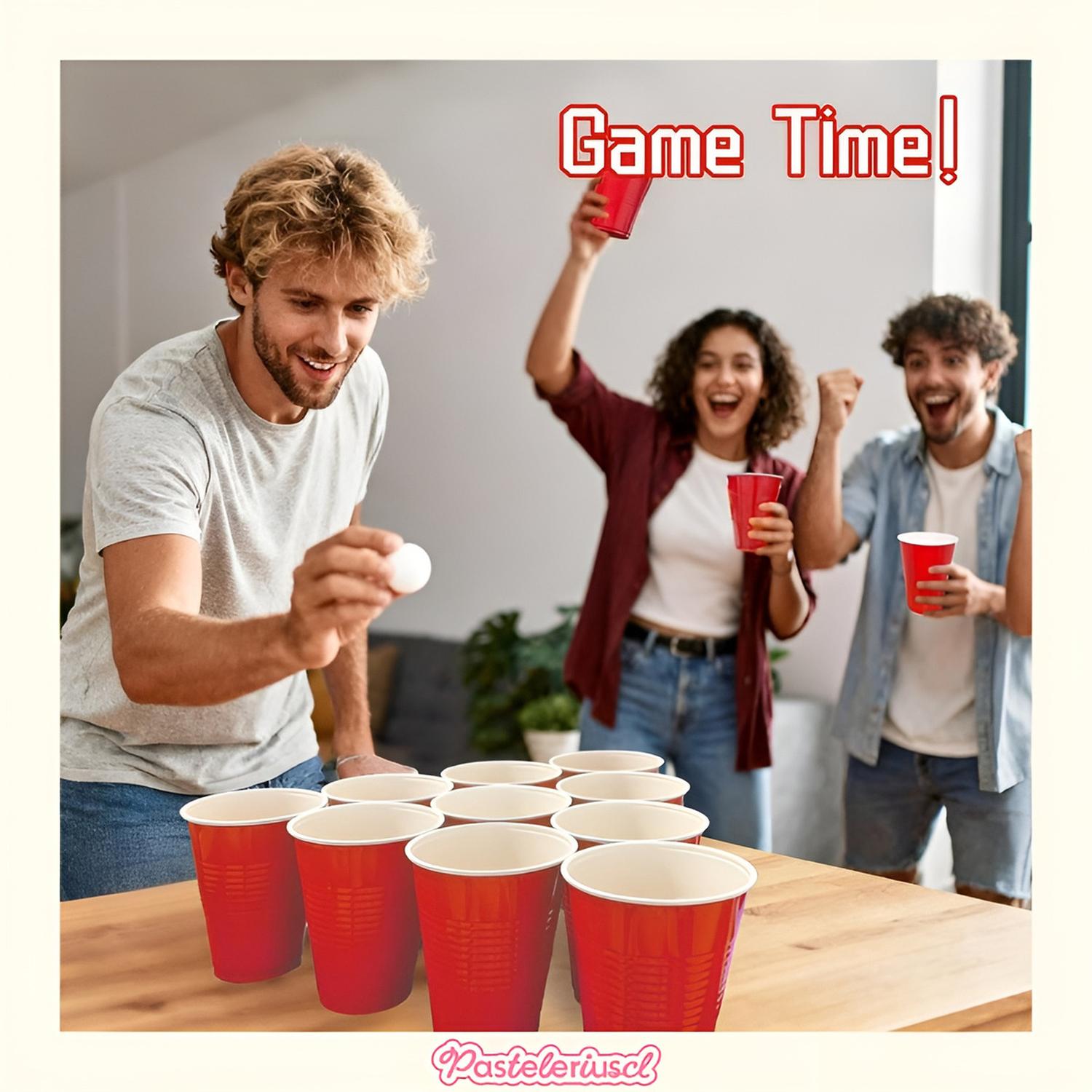 100 VASOS PLASTICOS VASO DESECHABLE GRANDE BICOLOR 16OZ 473ML ROJO 473 ML - 5