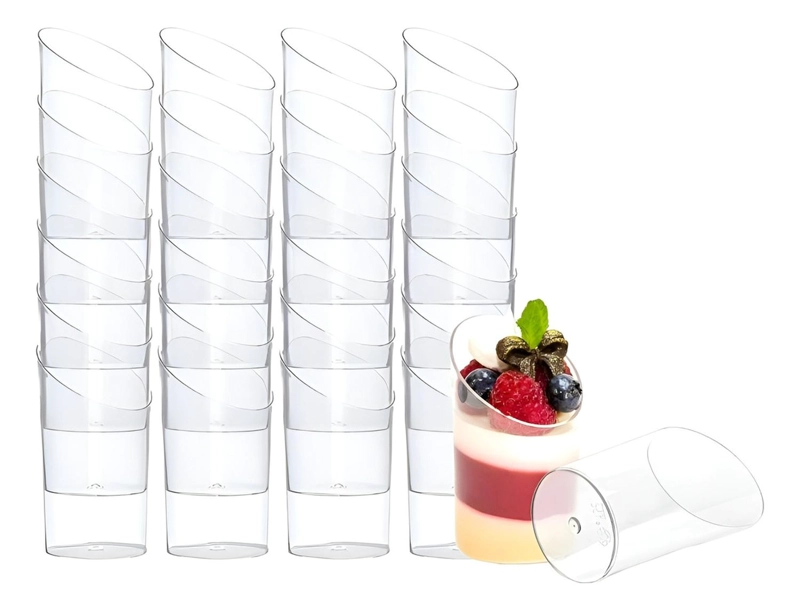 X80 POCILLO DESECHABLES POCILLOS PLASTICOS PARA POSTRES 60ML TRASPARENTE - 1