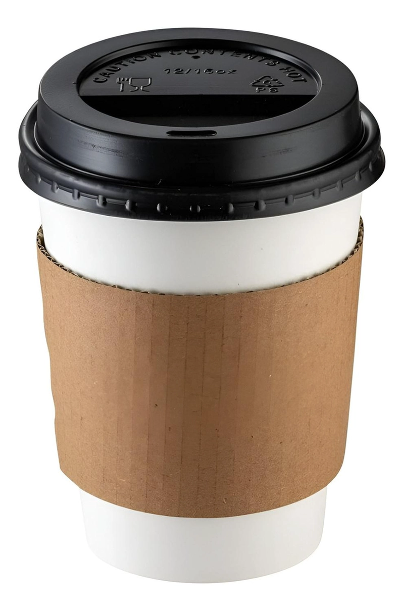 VASO CAFE KRAFT VASOS POLIPAPEL VASO C/TAPA+MANGA 150UND 8OZ BLANCO / VASO 8OZ - 3