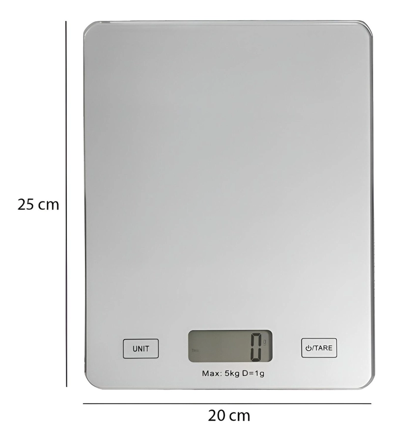 [PLAT-173623] GRAMERA DIGITAL PESA GRAMERA COCINA PESA ALIMENTOS 5KG/0.01G PLATEADO 5 KG - 3