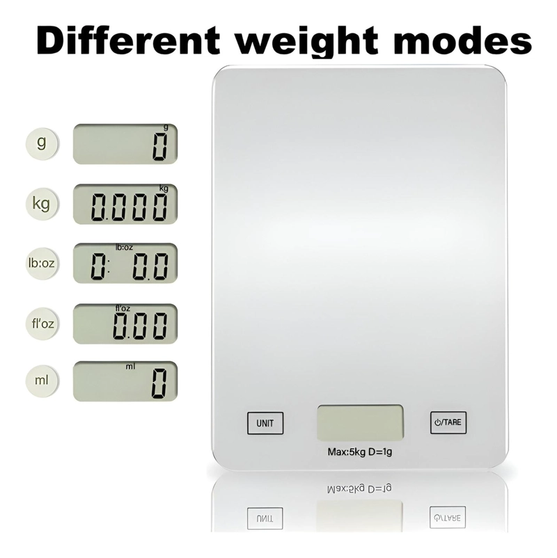 [PLAT-173623] GRAMERA DIGITAL PESA GRAMERA COCINA PESA ALIMENTOS 5KG/0.01G PLATEADO 5 KG - 4