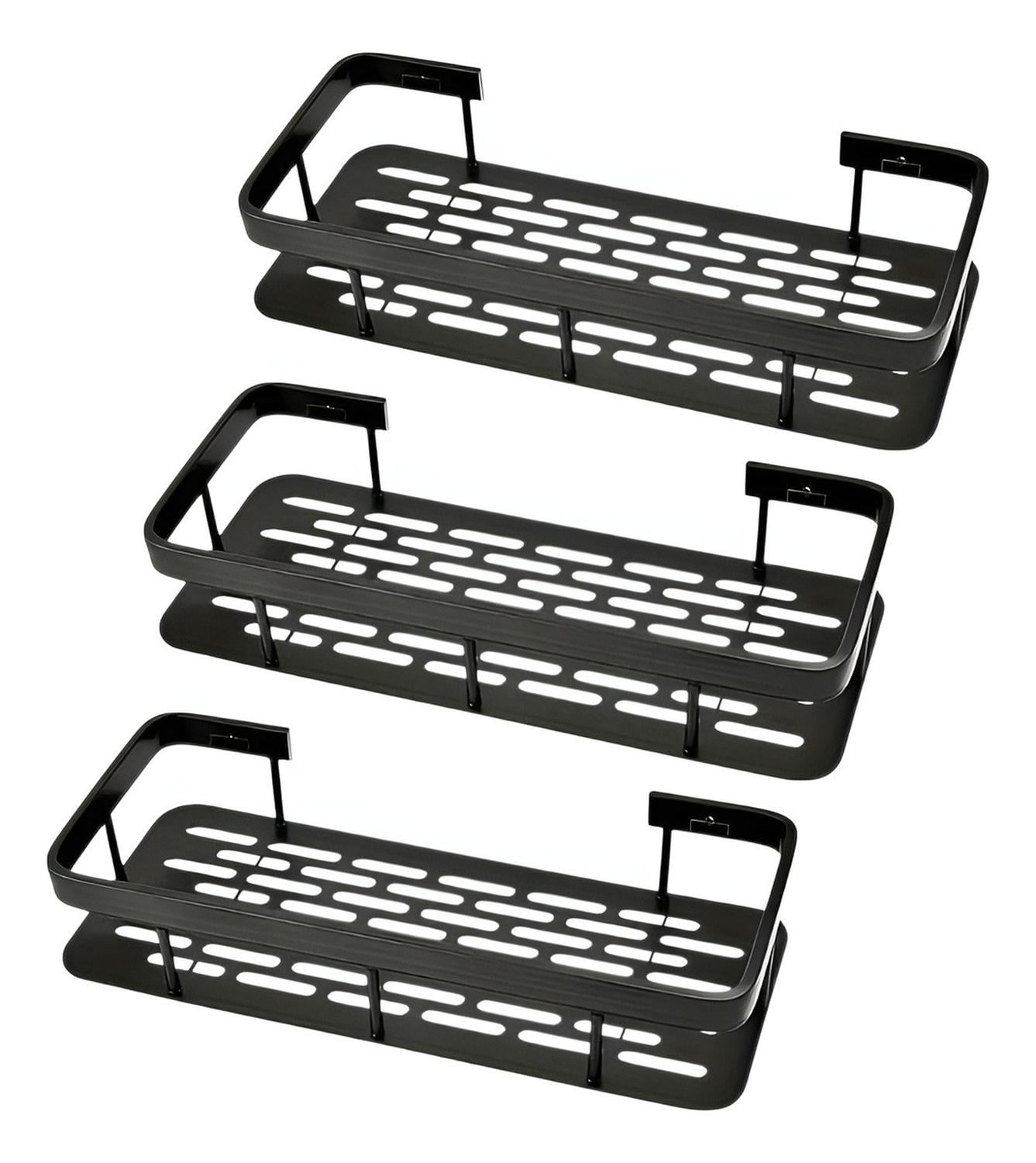 PACK X3 REPISA DE DUCHA ORGANIZADOR PARA DUCHA ESTANTE DUCHA NEGRO - 1