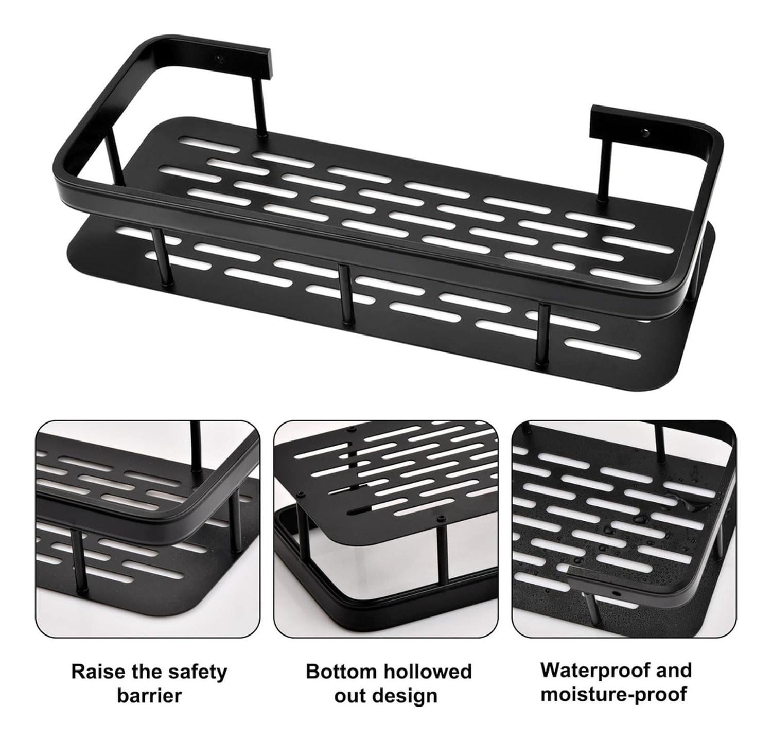 PACK X3 REPISA DE DUCHA ORGANIZADOR PARA DUCHA ESTANTE DUCHA NEGRO - 6