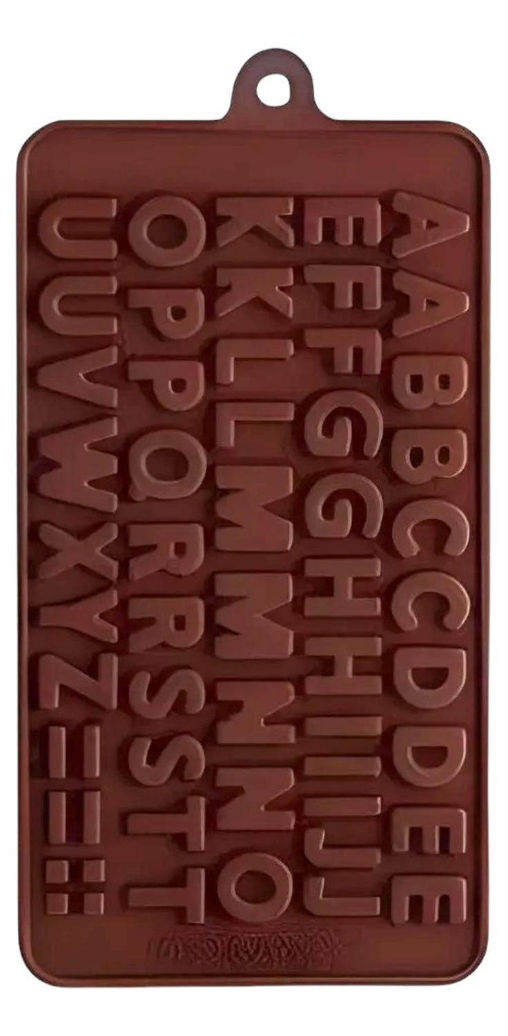 1 MOLDES CHOCOLATE MOLDES DE SILICONA MOLDE DOBLE ABECEDARIO - 1
