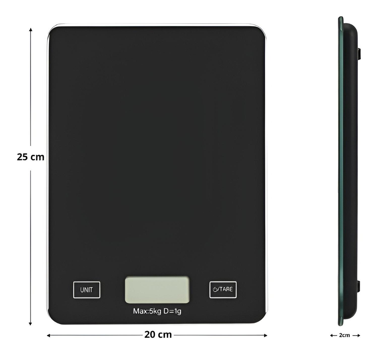 GRAMERA DIGITAL PESA GRAMERA COCINA PESA ALIMENTOS 5KG/0.01G NEGRO 5 KG - 3