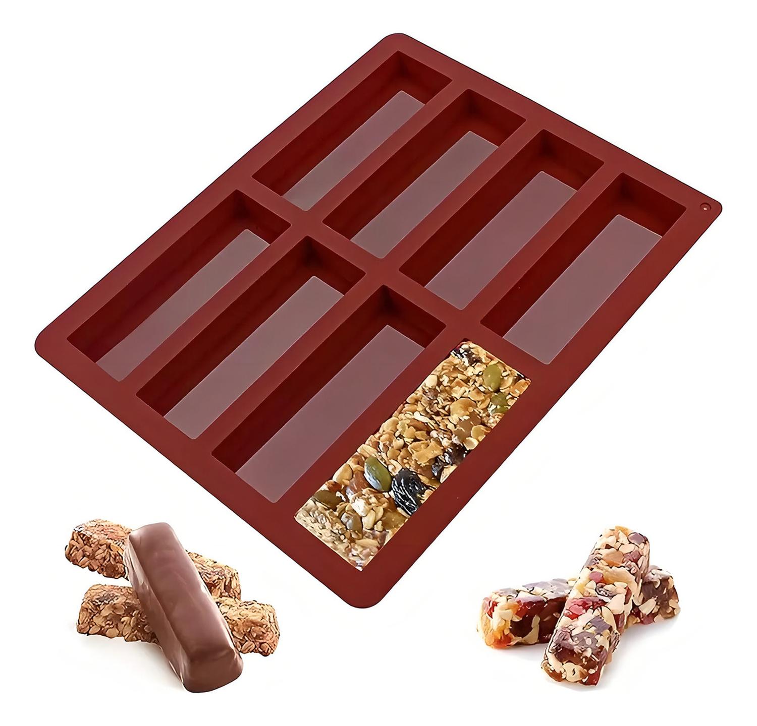 4 MOLDES DE CHOCOLATE MOLDE SILICONA MOLDES BARRA 8CAV MOLDES PARA CHOCOLATE 8 BARRA CEREAL MOLDES D - 2