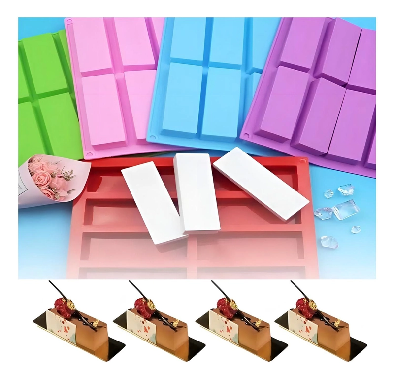 4 MOLDES DE CHOCOLATE MOLDE SILICONA MOLDES BARRA 8CAV MOLDES PARA CHOCOLATE 8 BARRA CEREAL MOLDES D - 4