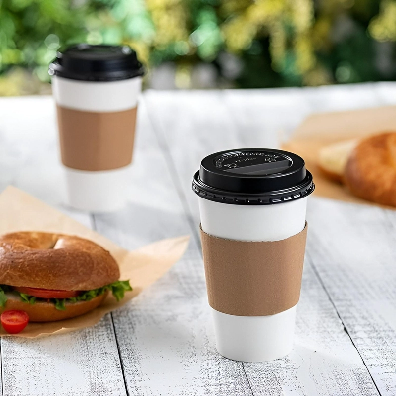 VASO CAFE POLIPAPEL VASOS KRAFT VASO C/TAPA+MANGA 16OZ 50UND BLANCO / VASO 16OZ - 2
