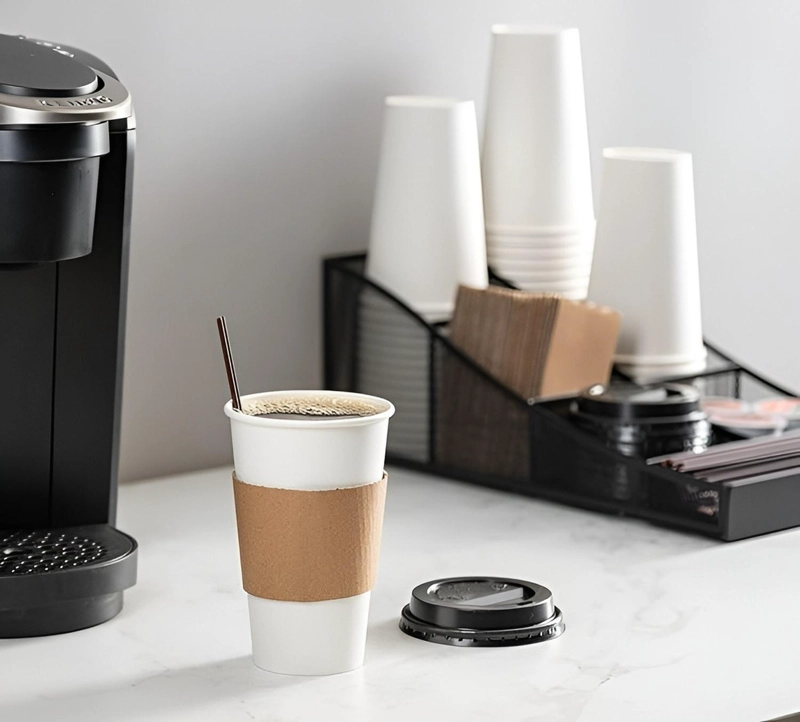 VASO CAFE POLIPAPEL VASOS KRAFT VASO C/TAPA+MANGA 16OZ 50UND BLANCO / VASO 16OZ - 3