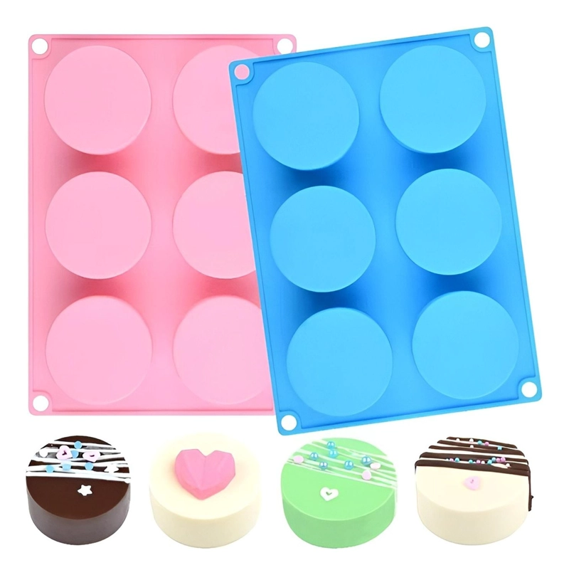 MOLDE DE SILICONA CHEESECAKE MOLDE JABON MOLDE 6CAVID REDOND - 1