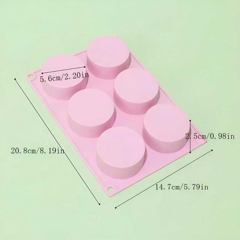 MOLDE DE SILICONA CHEESECAKE MOLDE JABON MOLDE 6CAVID REDOND - 3