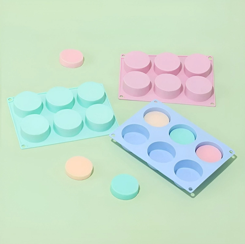 MOLDE DE SILICONA CHEESECAKE MOLDE JABON MOLDE 6CAVID REDOND - 5